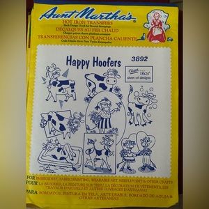 Hot Iron On Transfer A lot-AUNT MARTHAS-10 NEW Packs Blue Assorted Vintage